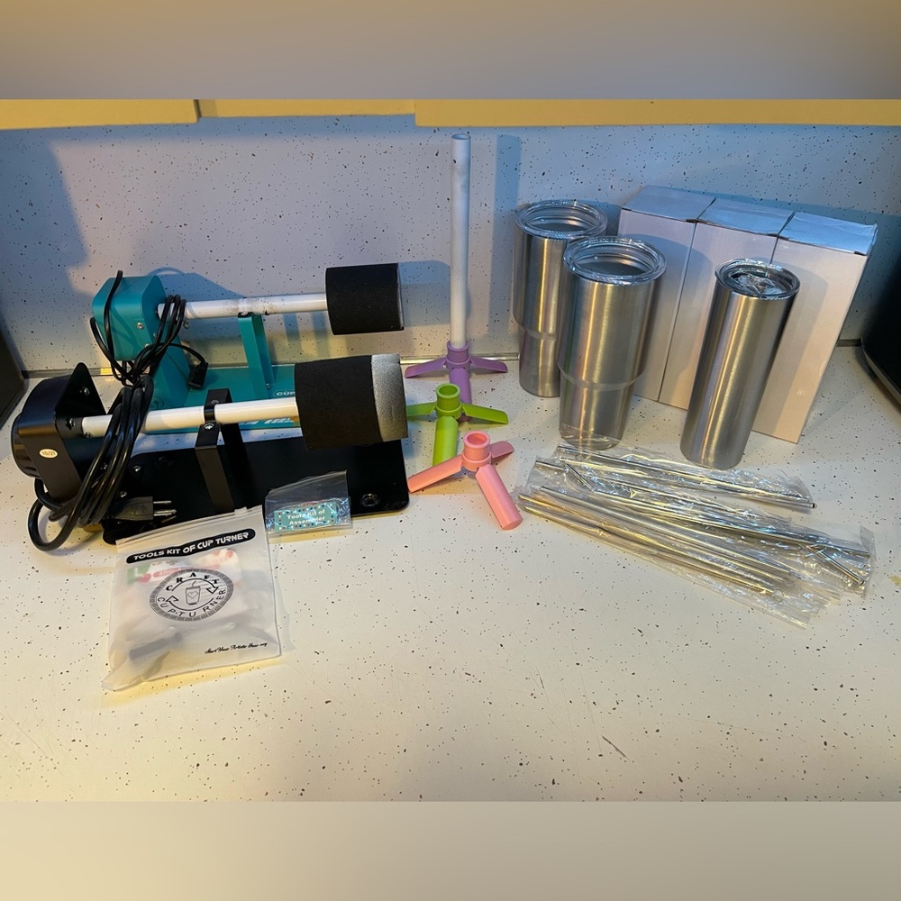 Tumbler cup turners and all supplies needed